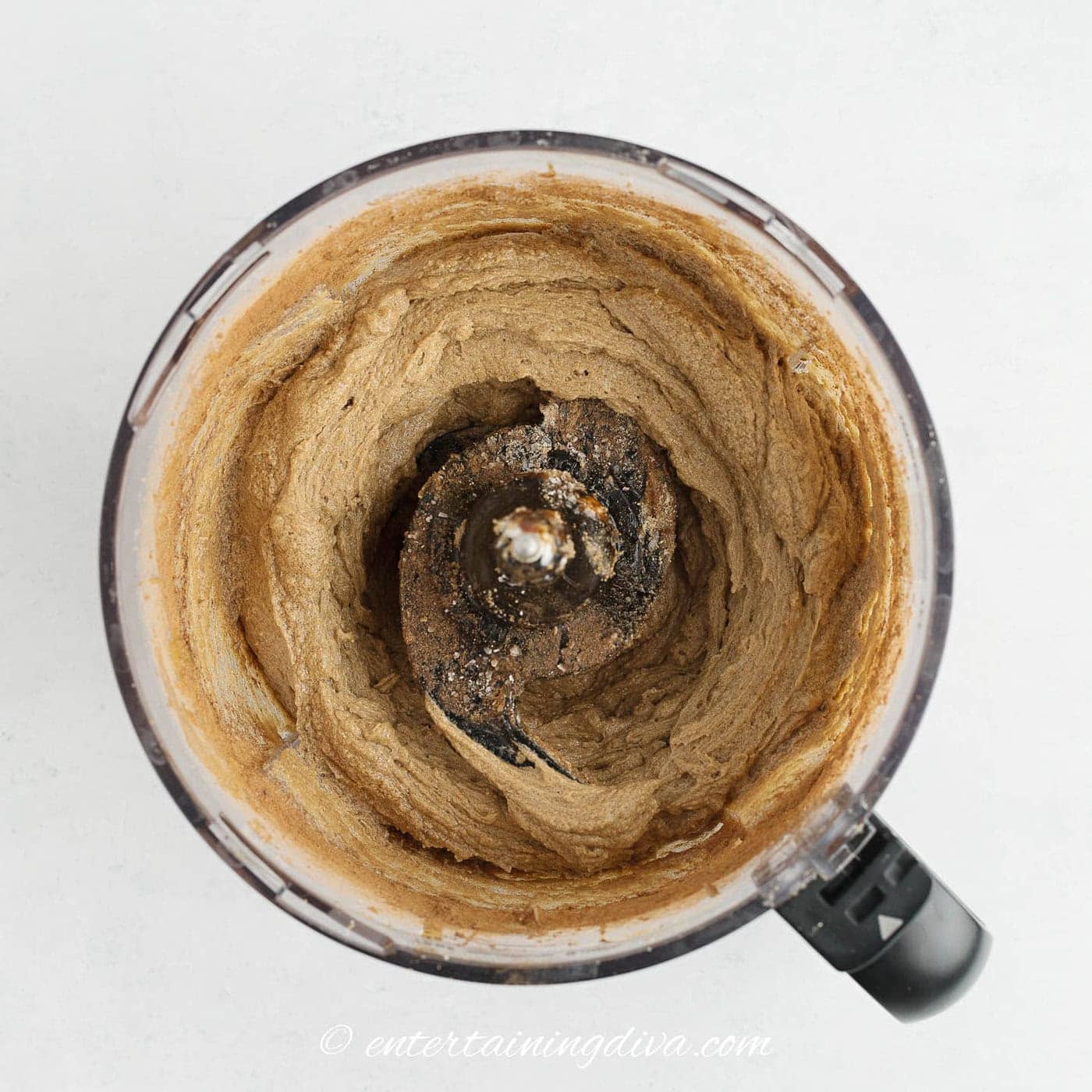 molasses mixed with butter and sugar in a food processor