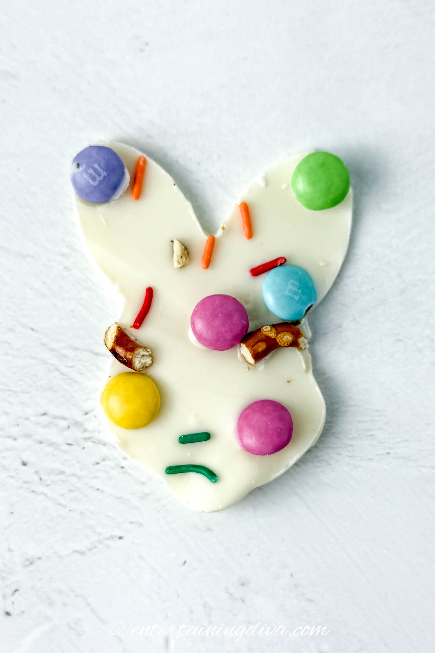A white chocolate Easter bark bunny