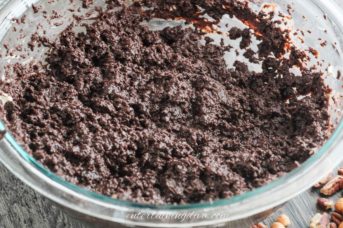 cream cheese fudge mixture in a ball