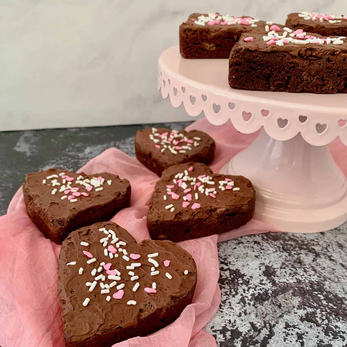 heart-shaped fudge brownies