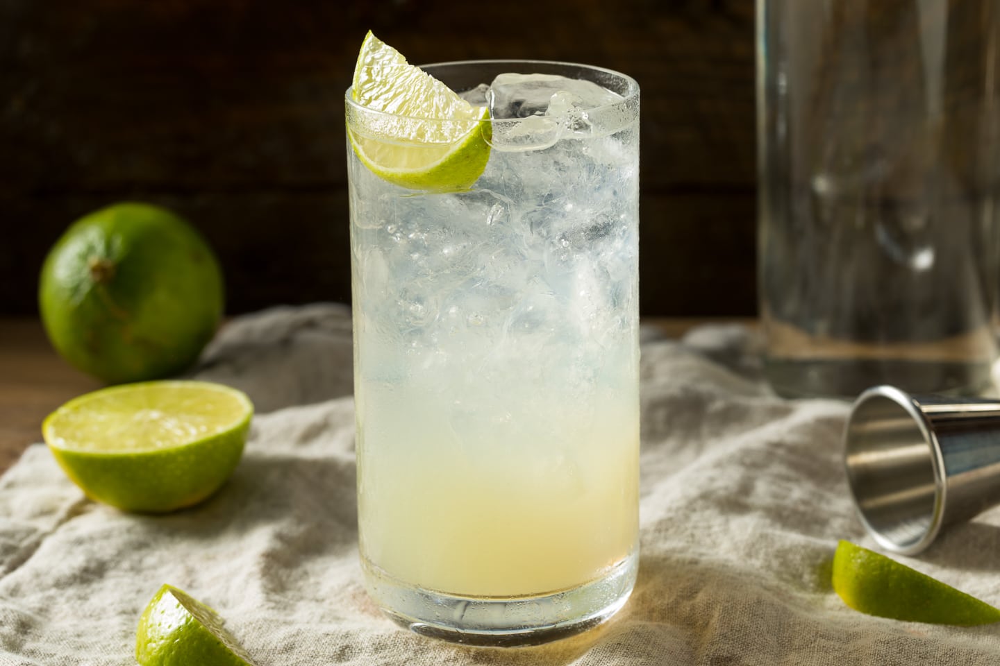 gin rickey in a highball glass
