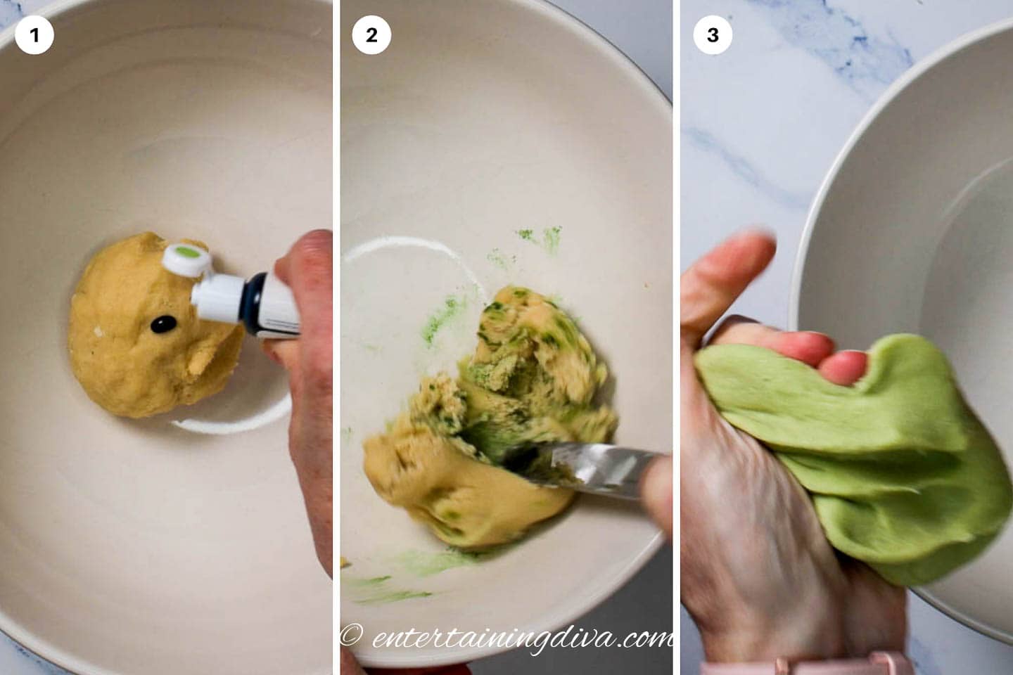 How to add food coloring to already mixed sugar cookie dough