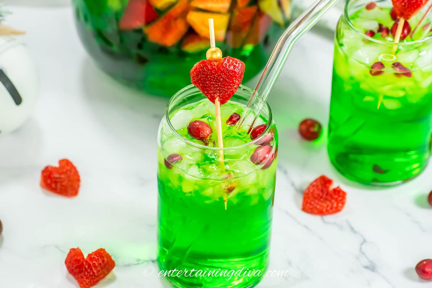 close up of green Grinch sangria