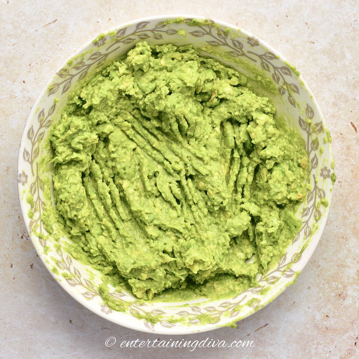 mashed avocado in a bowl