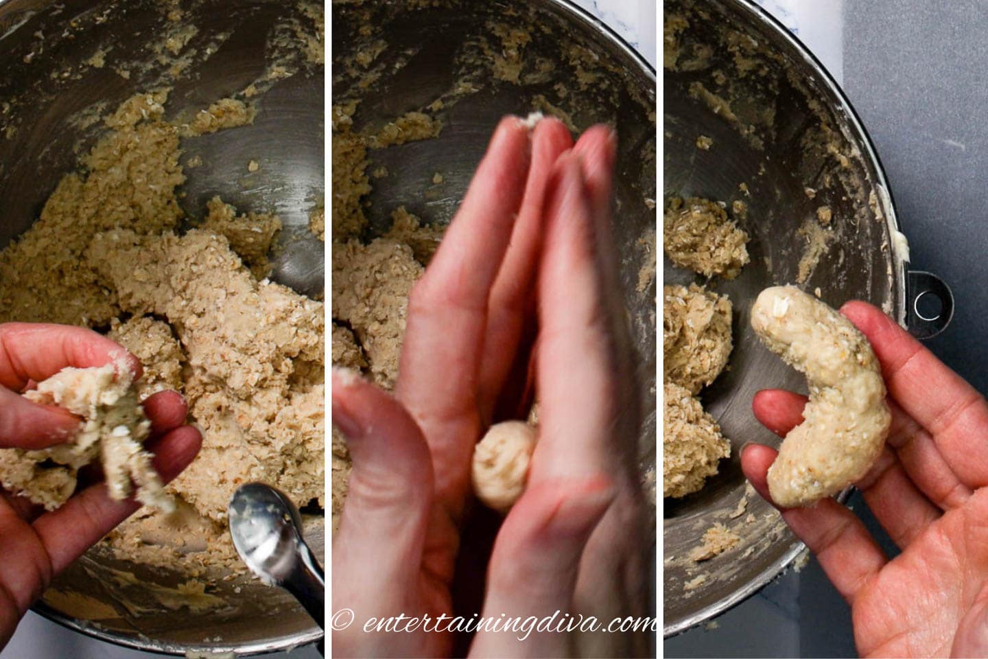 how to shape the crescent cookies