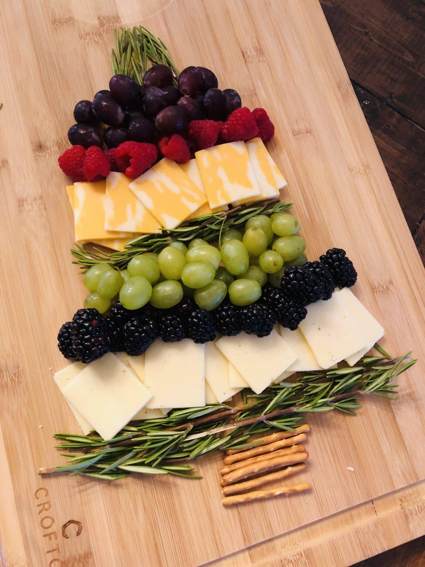 christmas tree fruit and cheese board