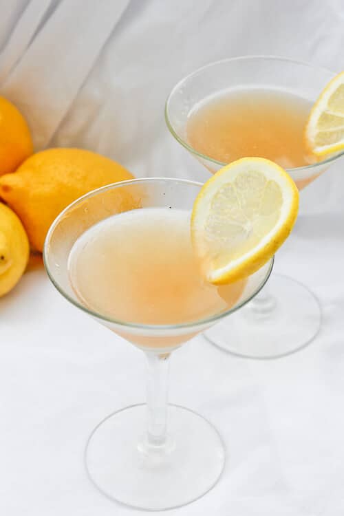 bourbon sour cocktail with lavender lemon