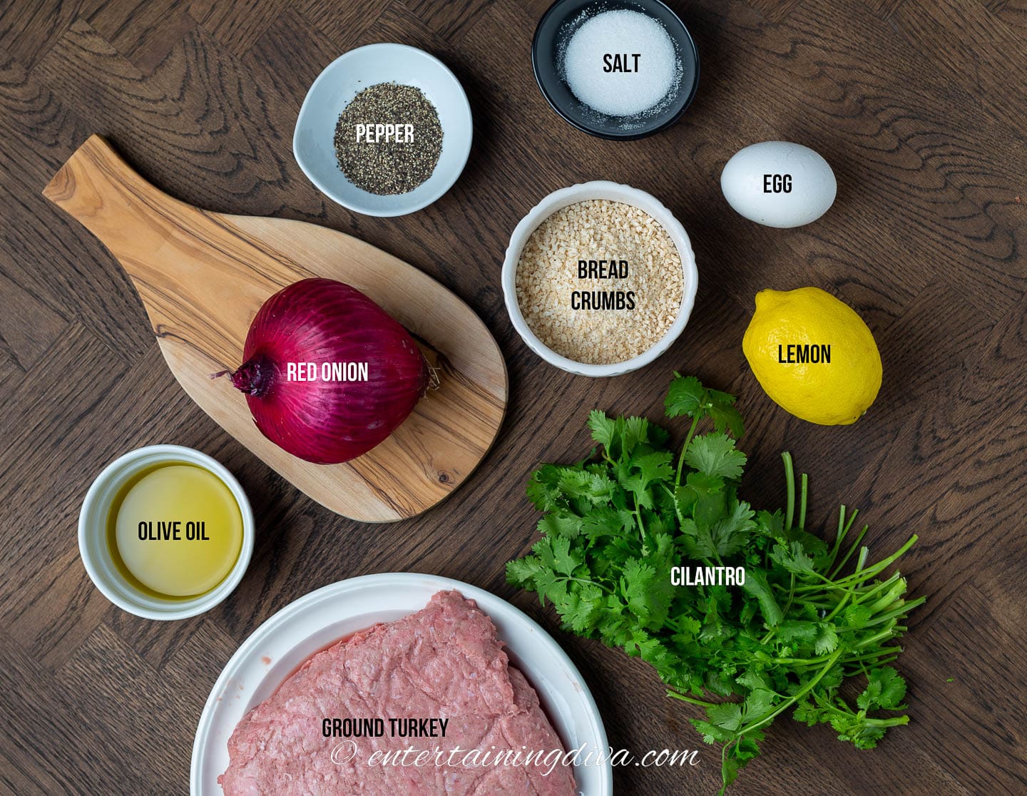 Lemon cilantro turkey burger ingredients