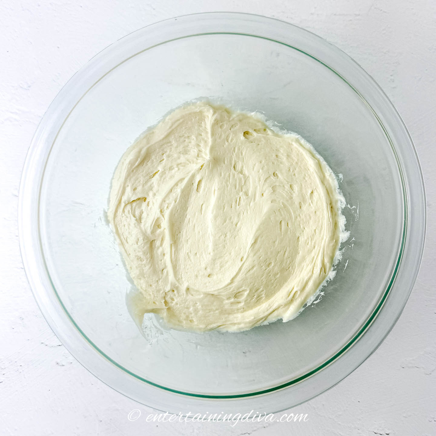 marshmallow buttercream frosting in a mixing bowl