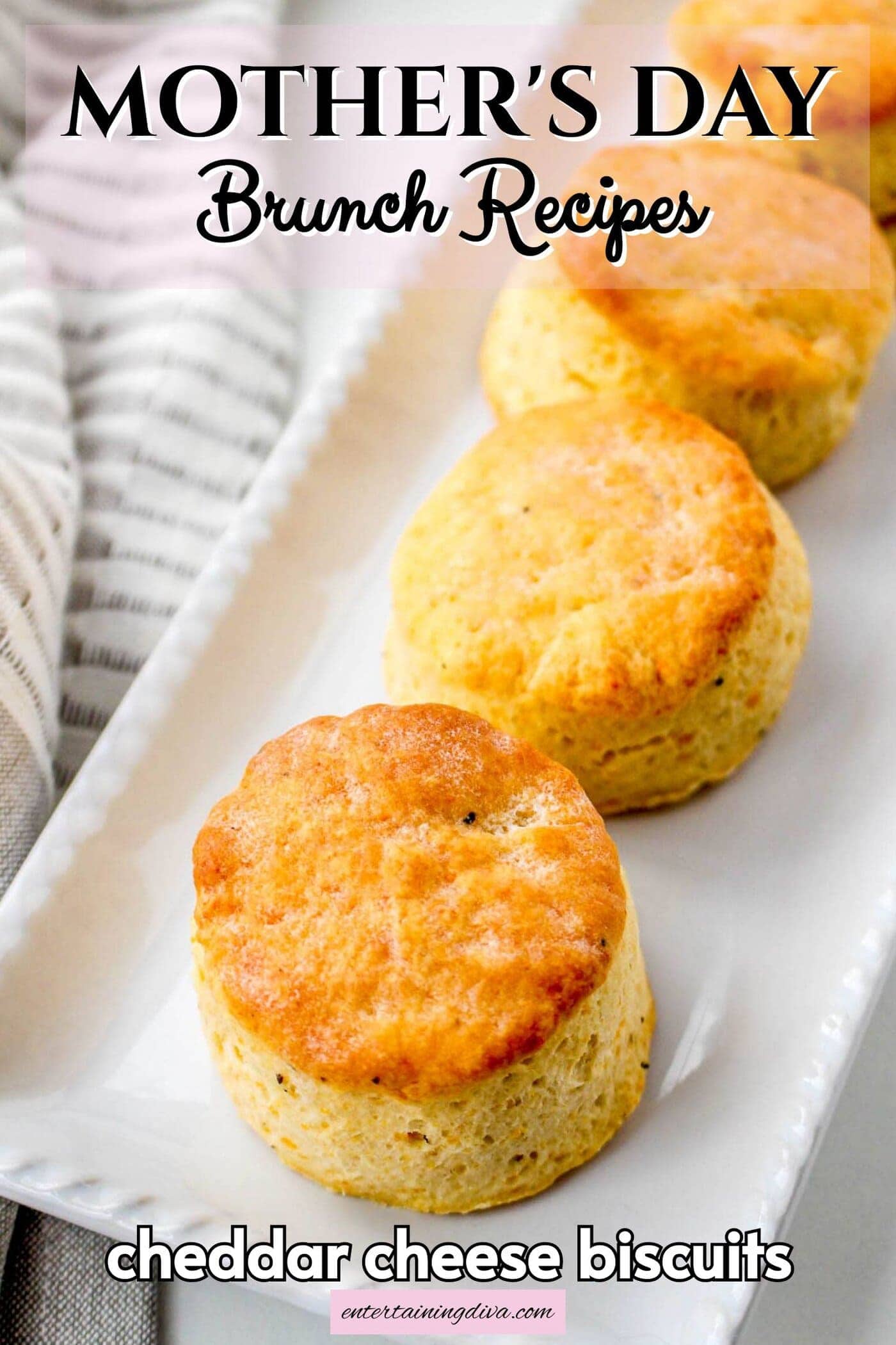 easy homemade cheddar cheese biscuit on a plate