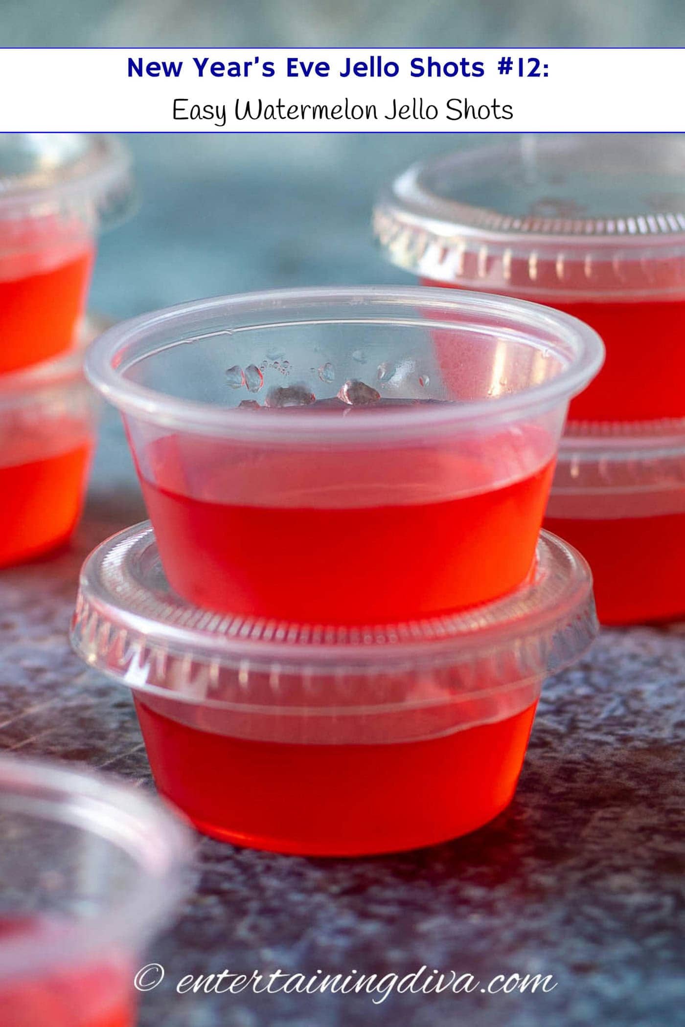 New Year's Eve Jello Shots: Easy watermelon Jello shots