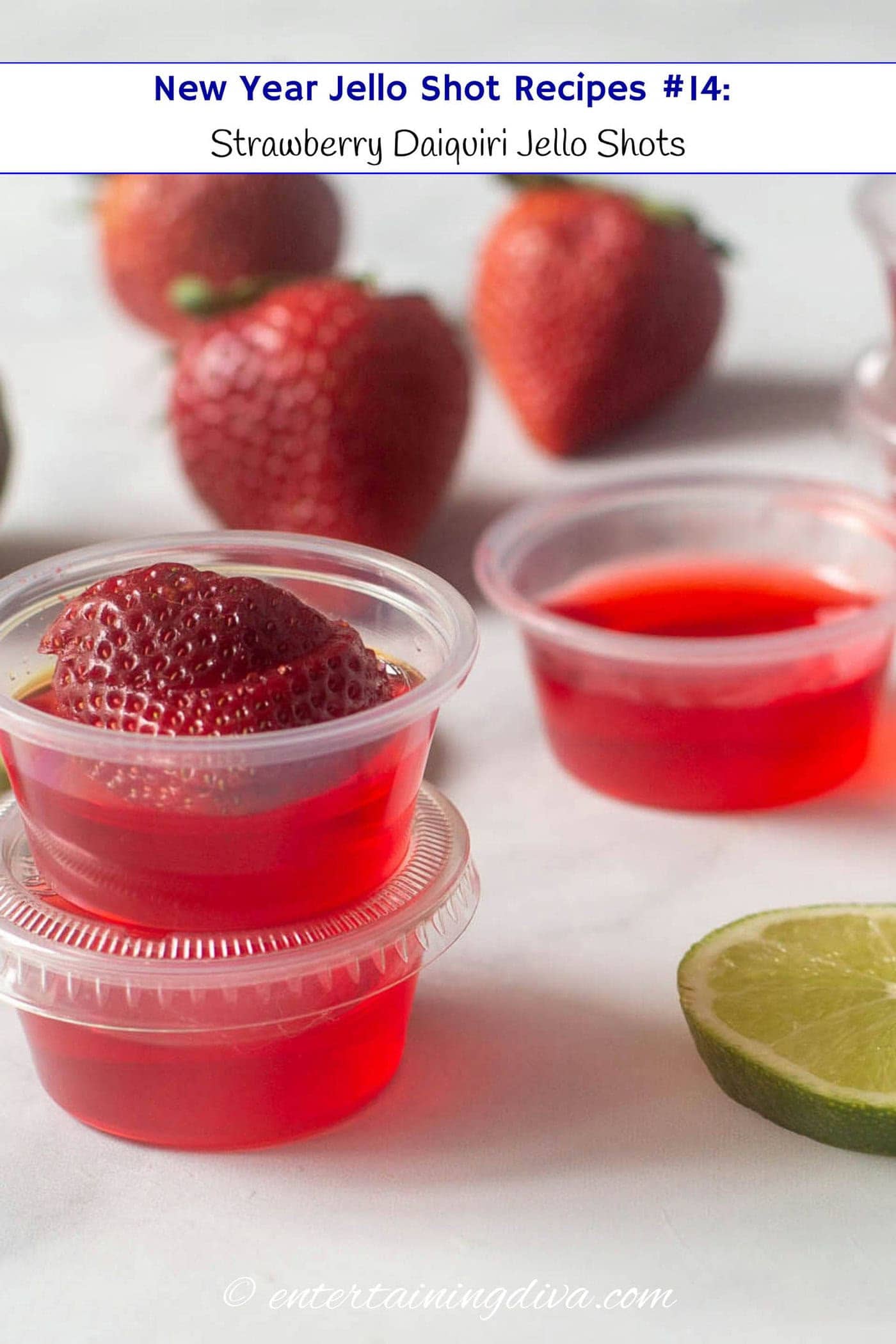 New Year Jello Shot Recipes: Strawberry Daiquiri Jello Shots