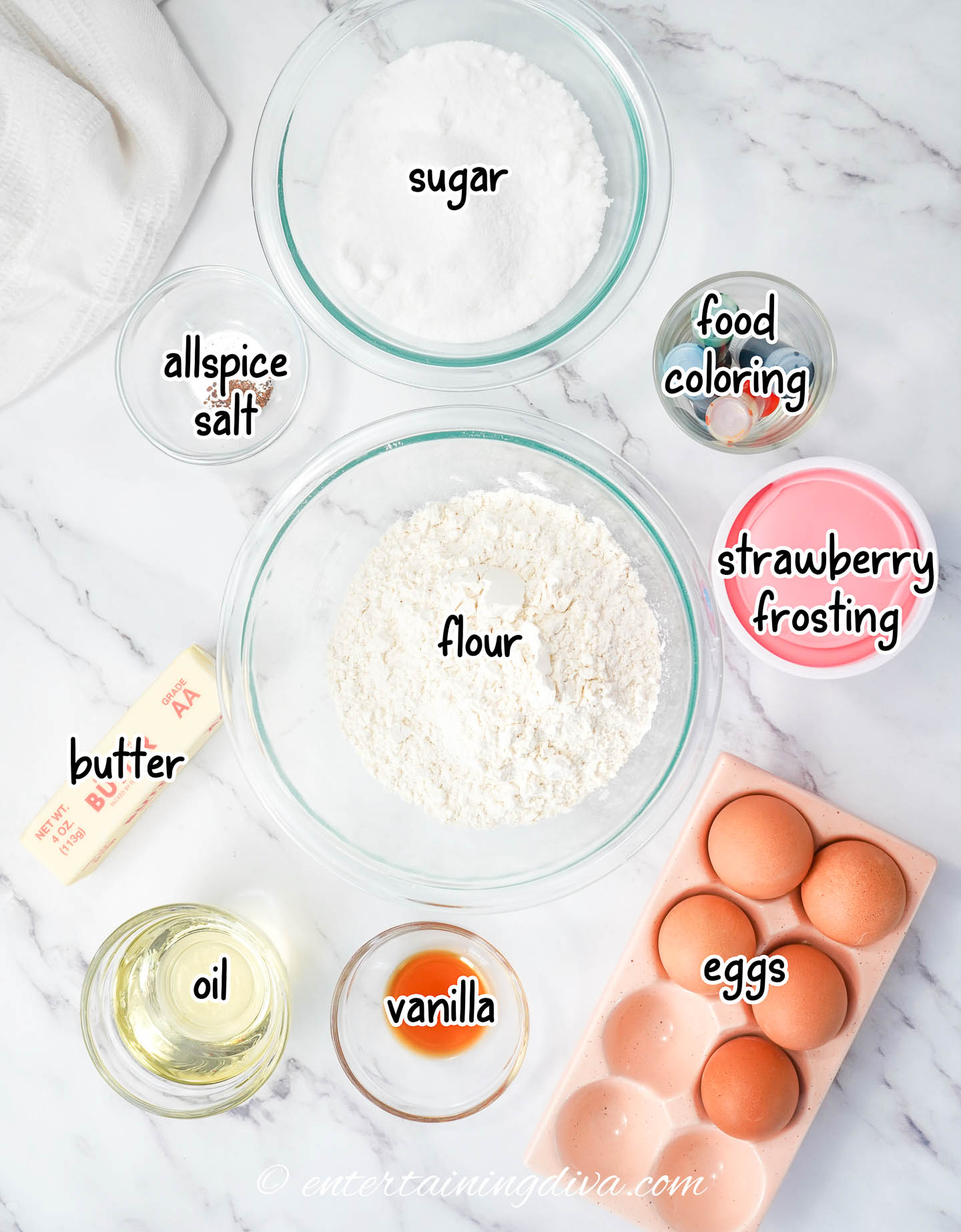 pastel swirled bundt cake ingredients