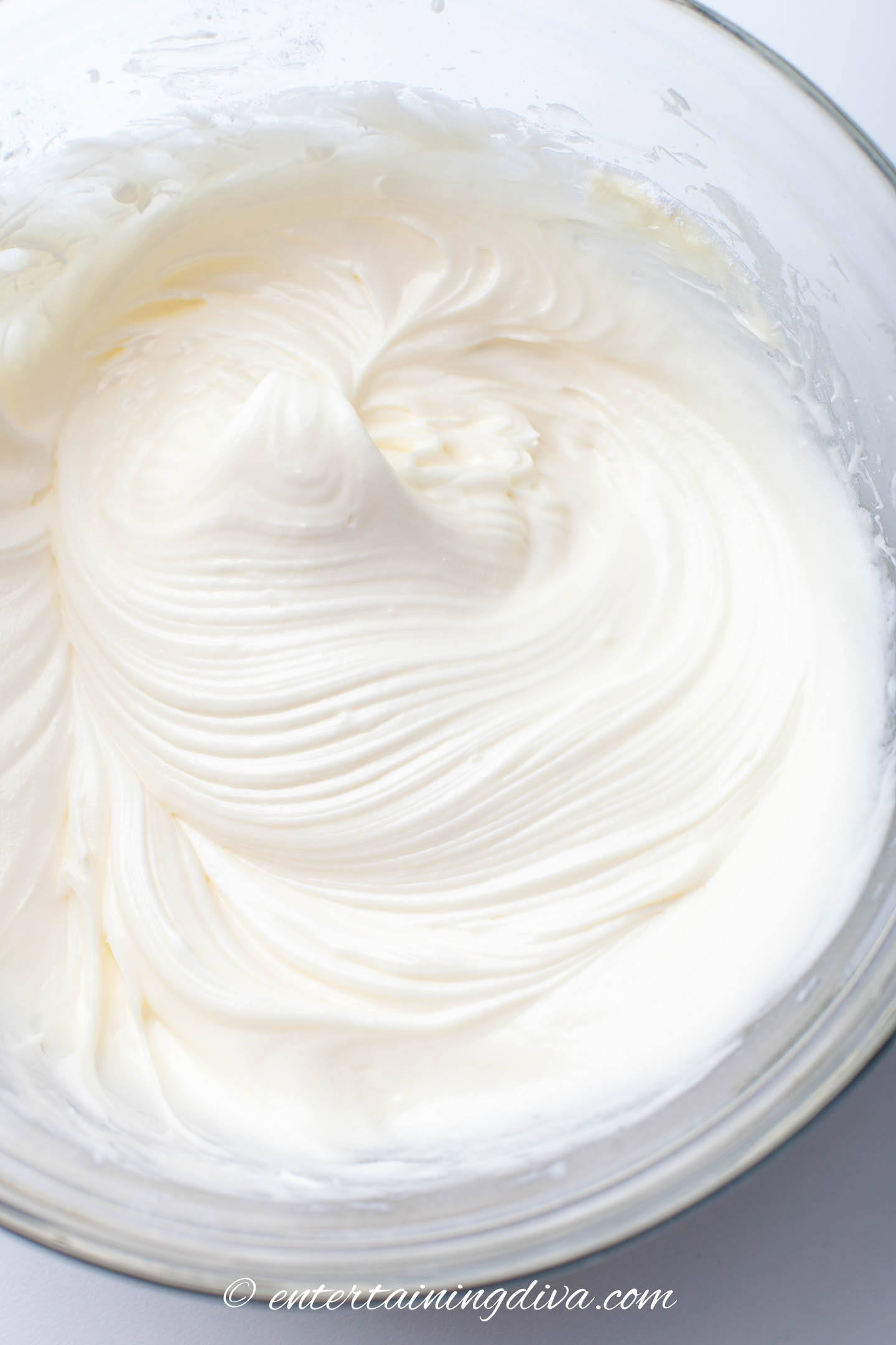 cream cheese frosting in a bowl