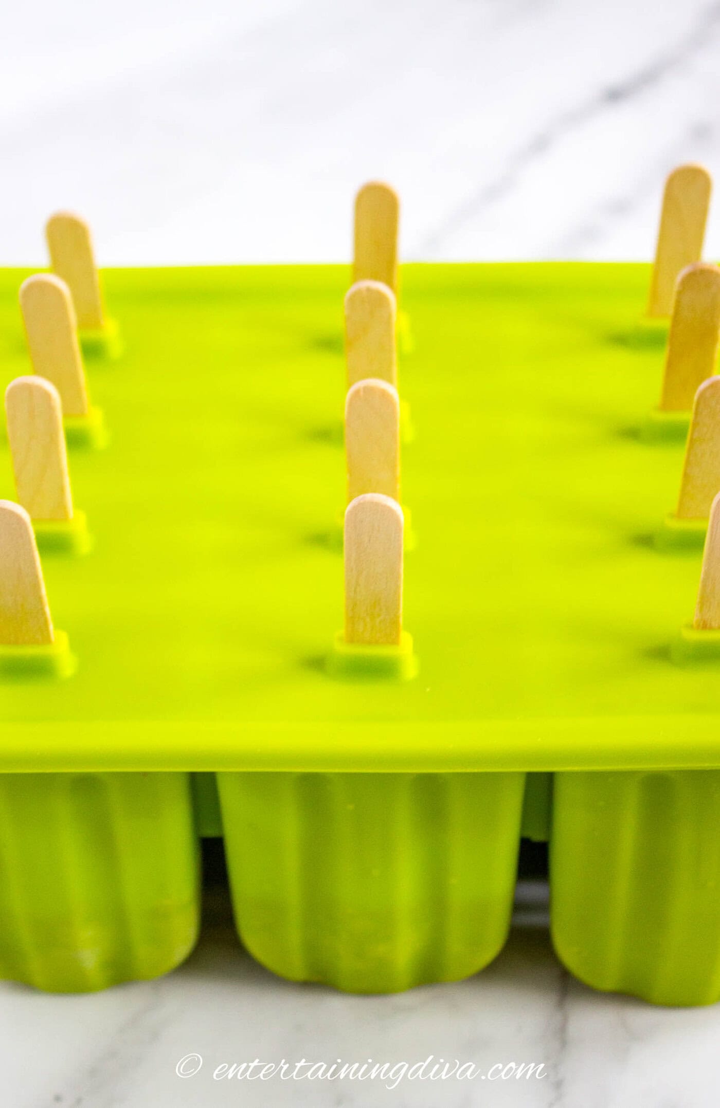 popsicle sticks in a popsicle mold