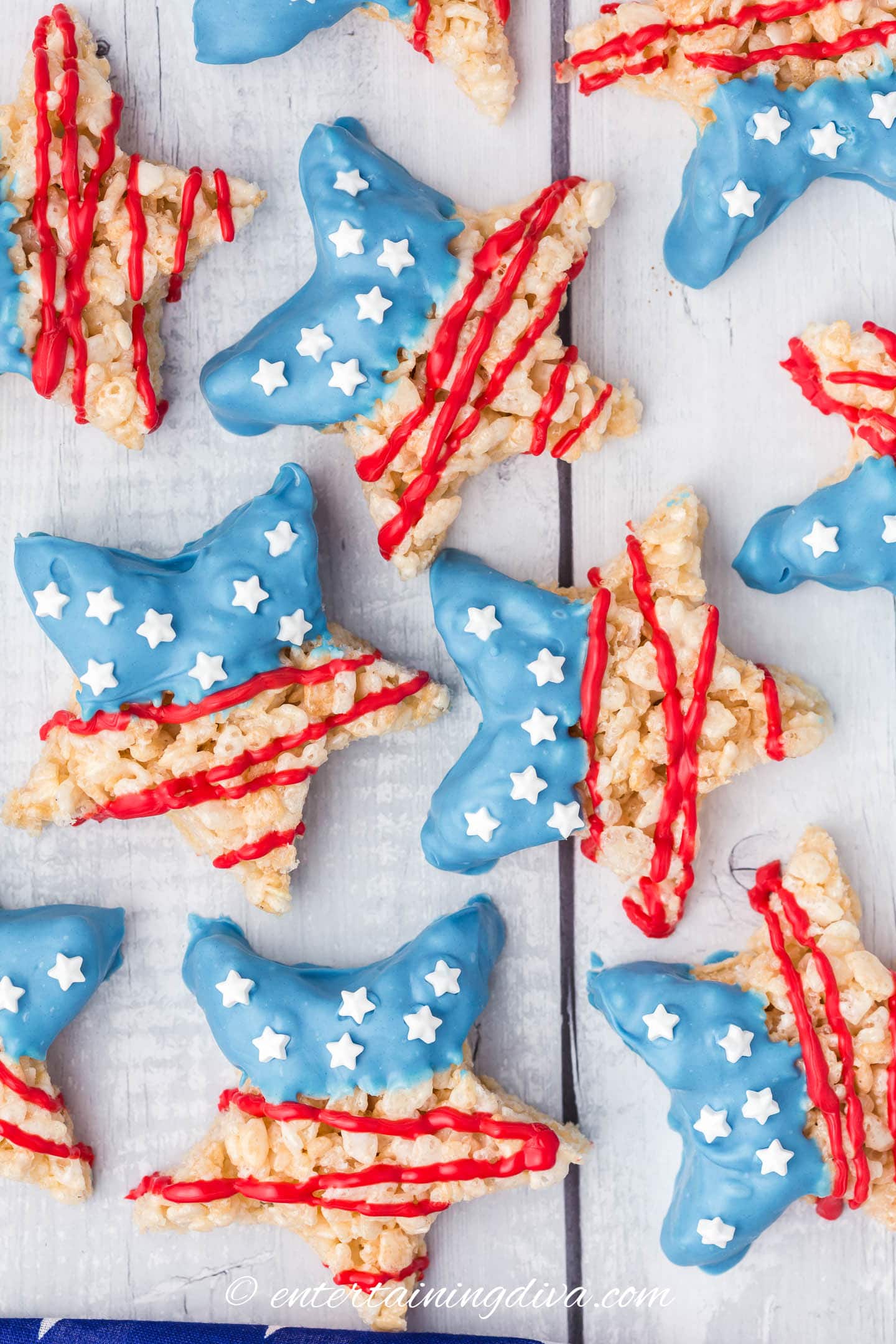 patriotic 4th of July rice krispie treats