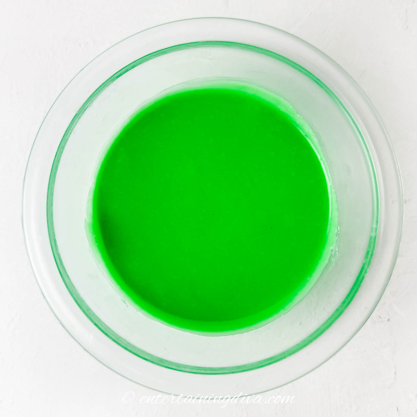 melted white chocolate that has been dyed green