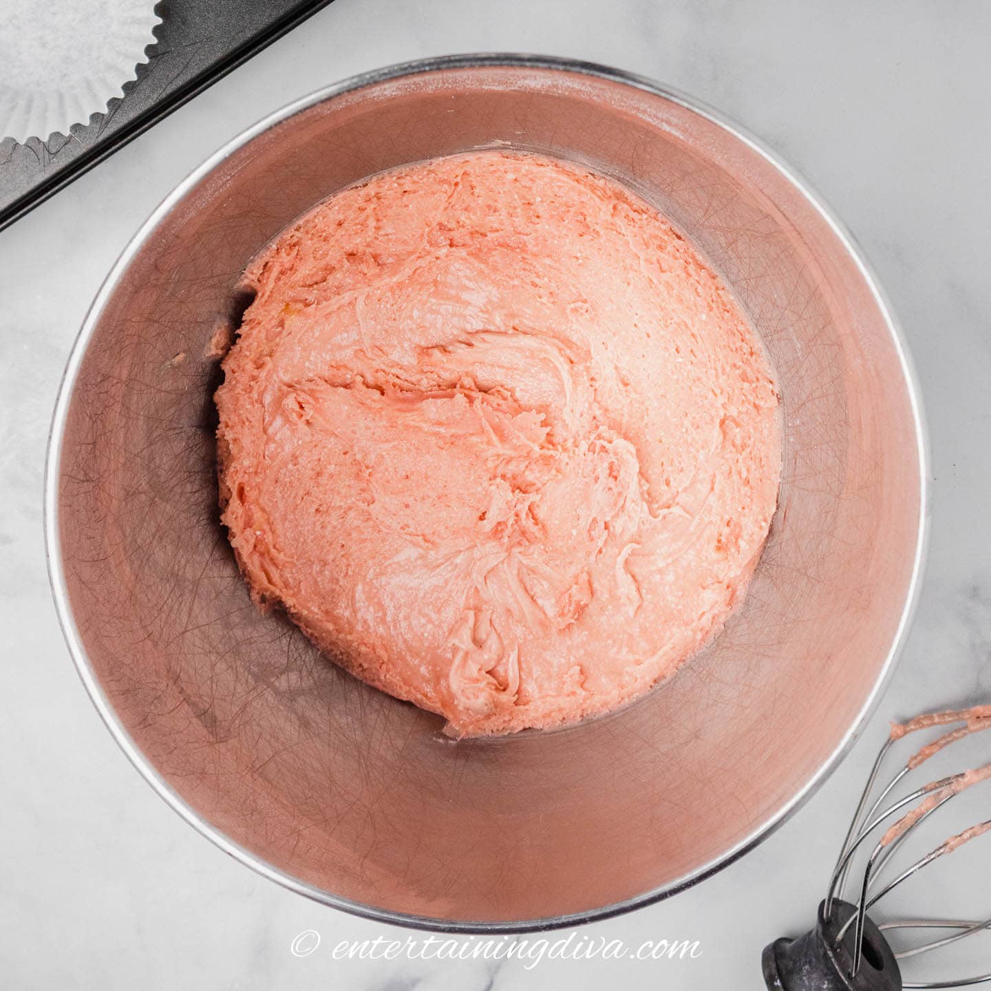 soda cupcakes batter in a bowl before adding soda