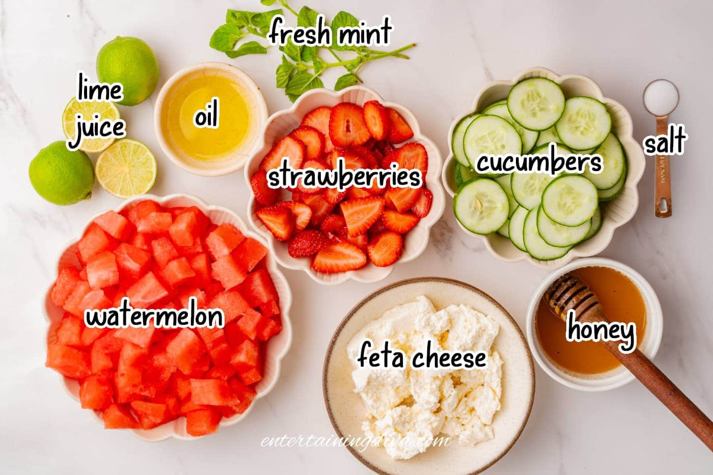 strawberry watermelon cucumber salad ingredients