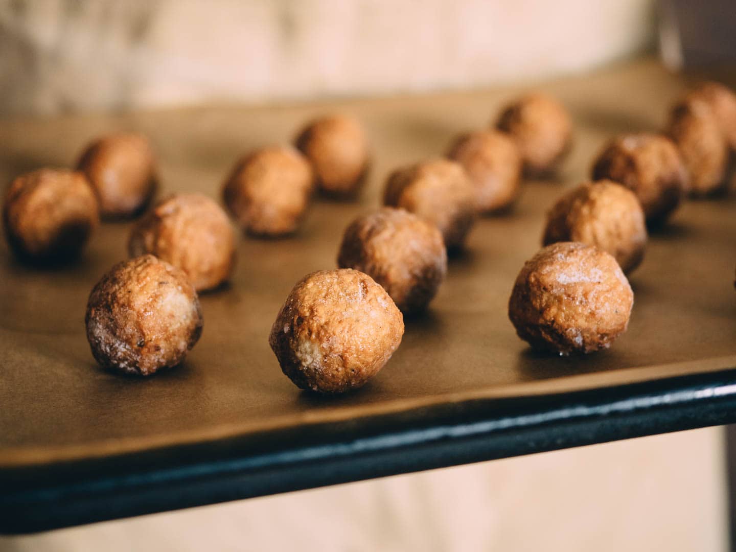 meatballs on a baking sheet