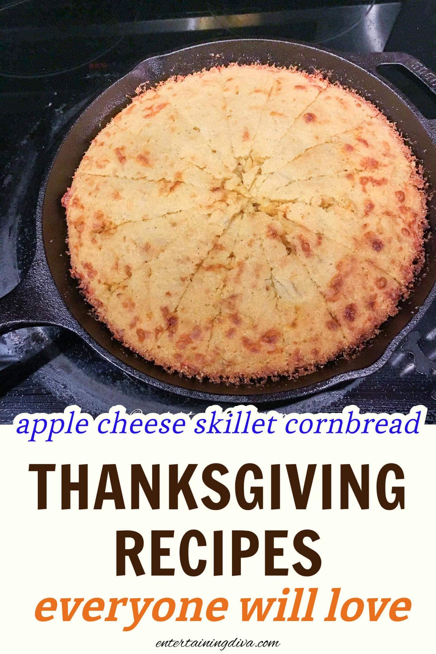 apple cheese skillet cornbread