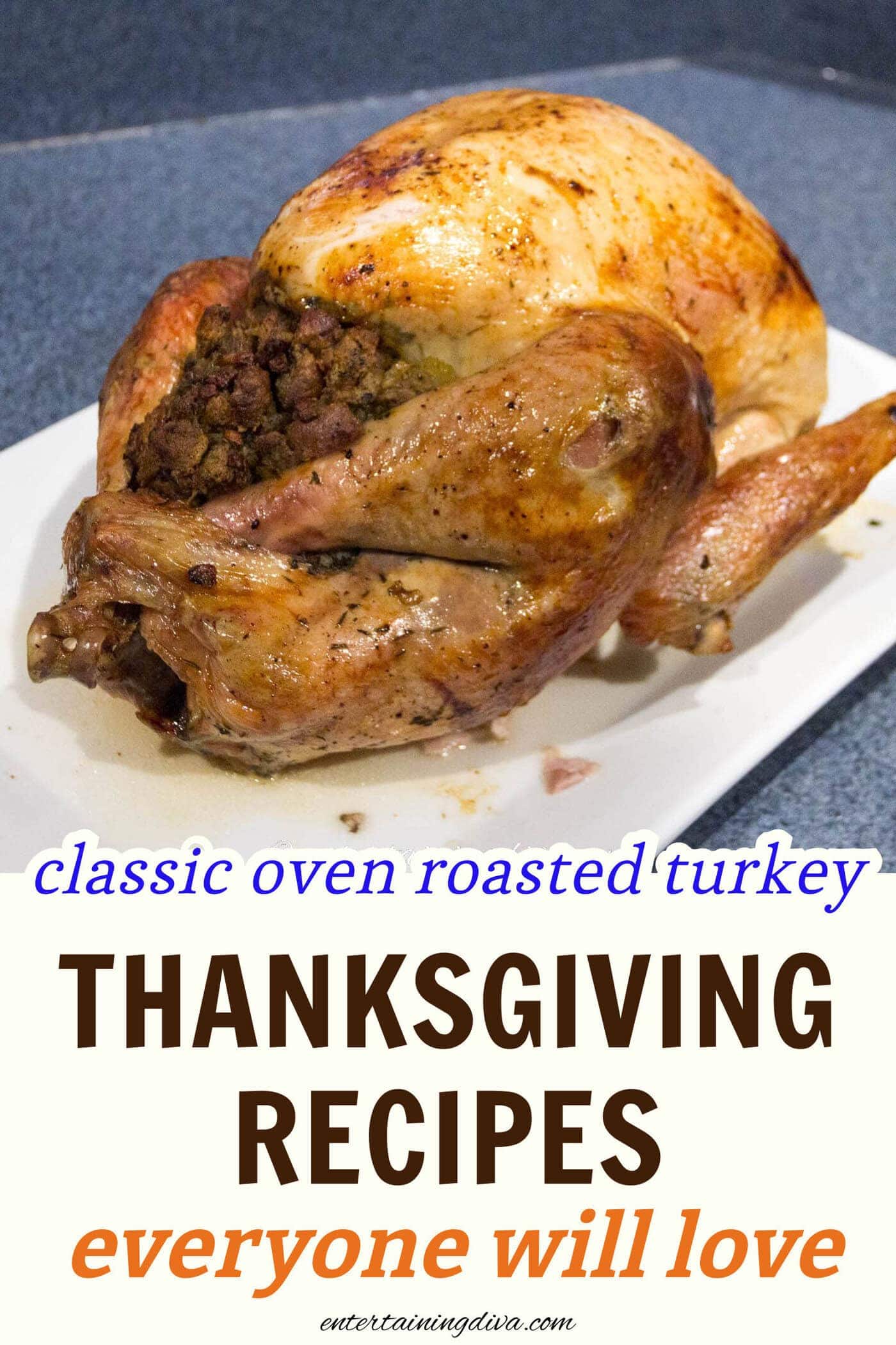 roasted turkey with stuffing on a platter