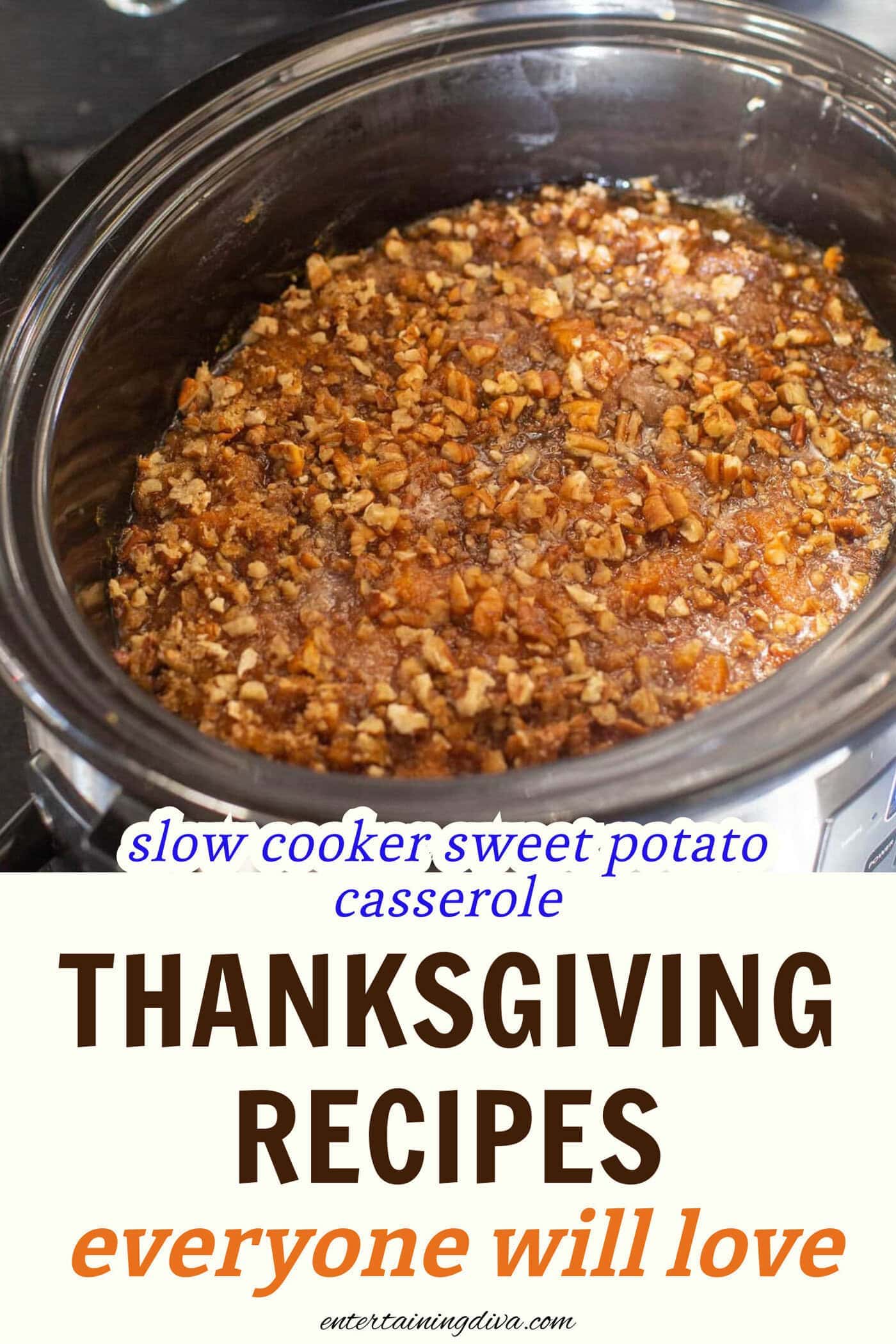 Sweet potato casserole in a slow cooker
