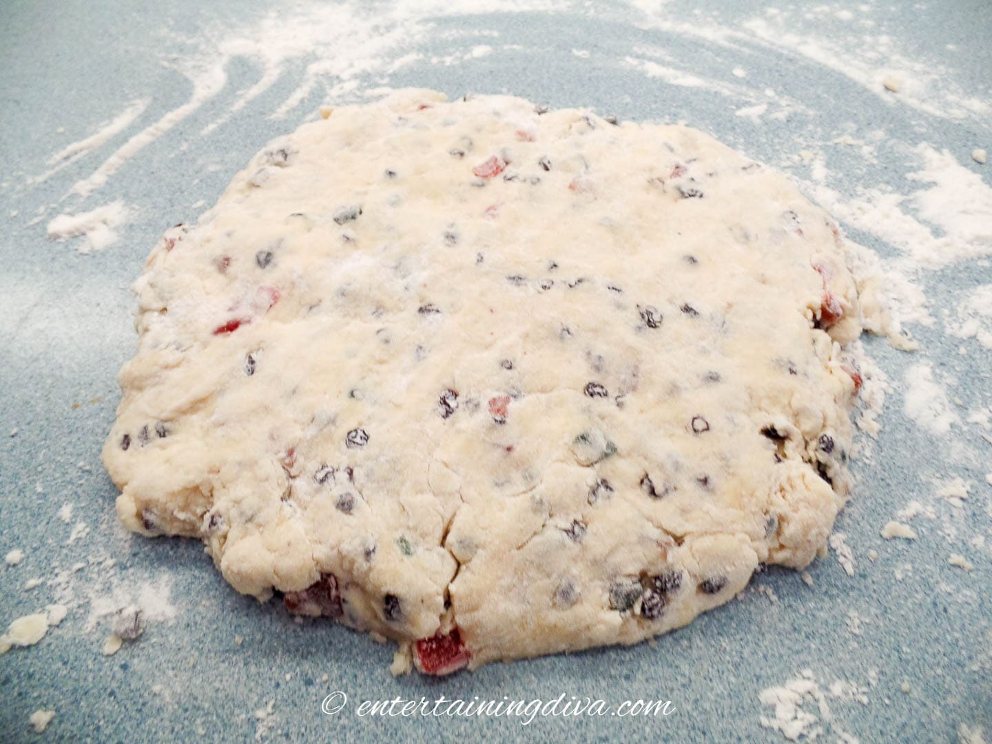 Scones dough rolled out