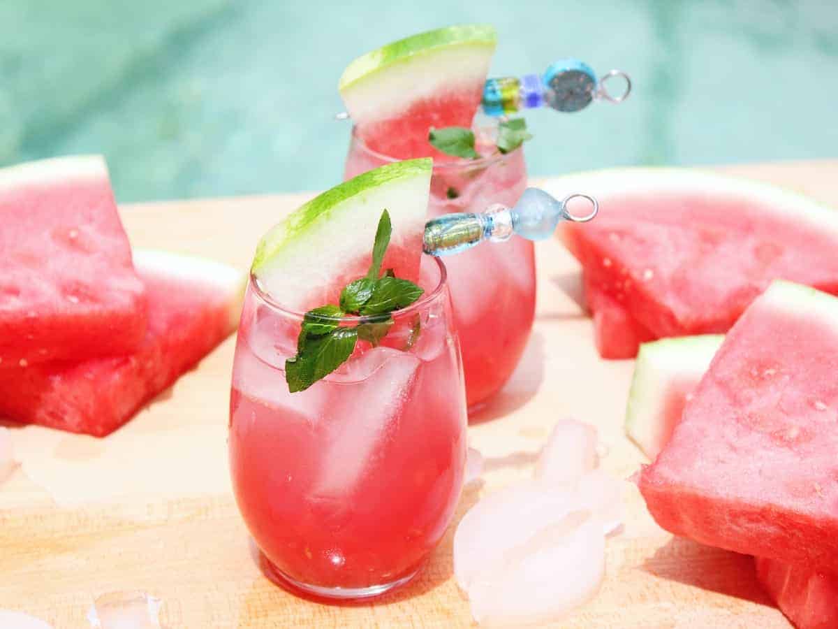 sparkling watermelon mint vodka cocktail