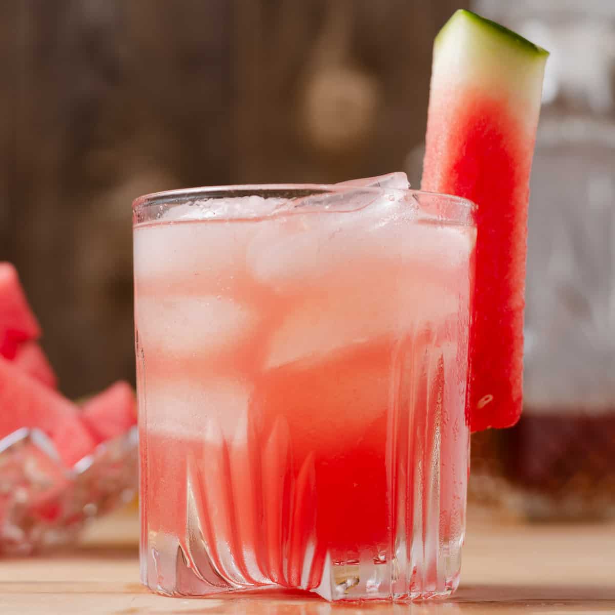 watermelon whiskey sour with fresh watermelon