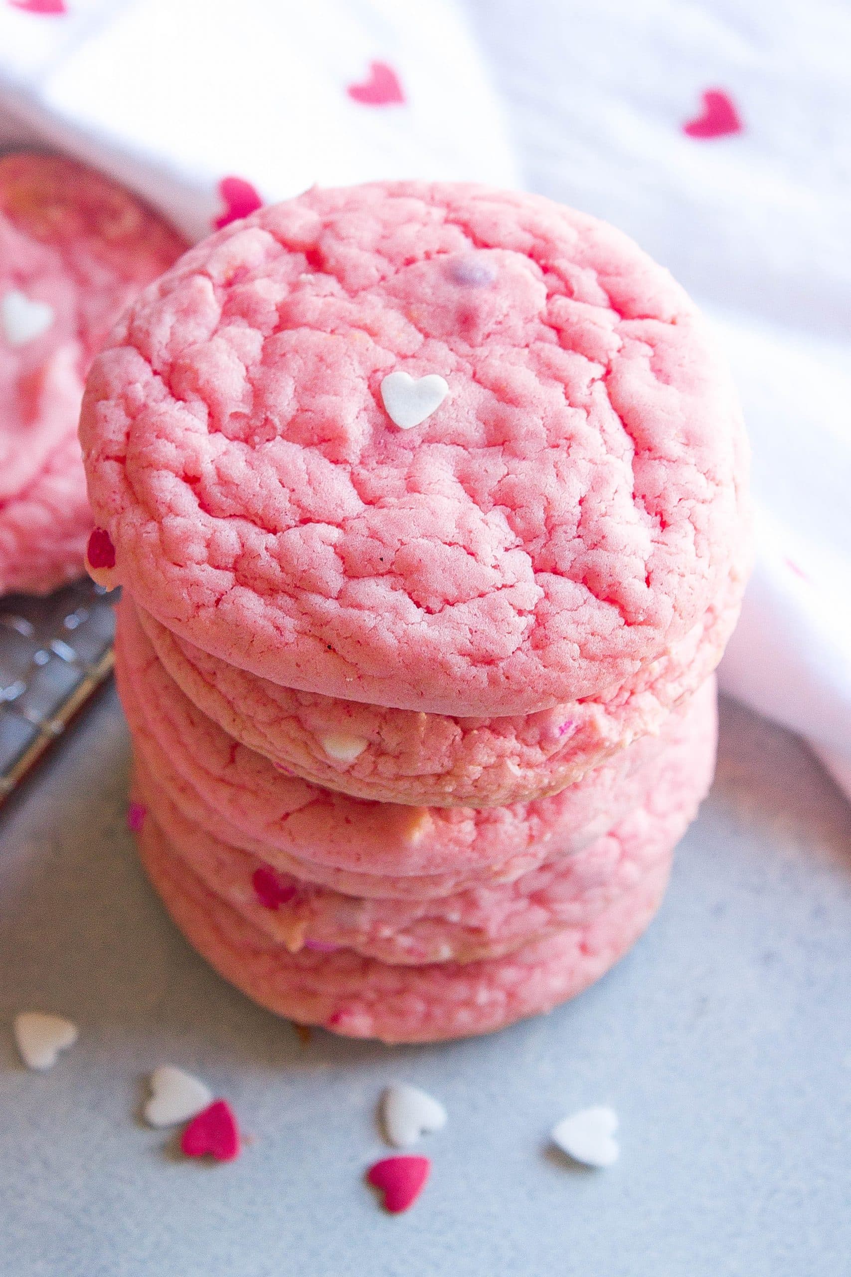 Valentine's Day cake mix cookies
