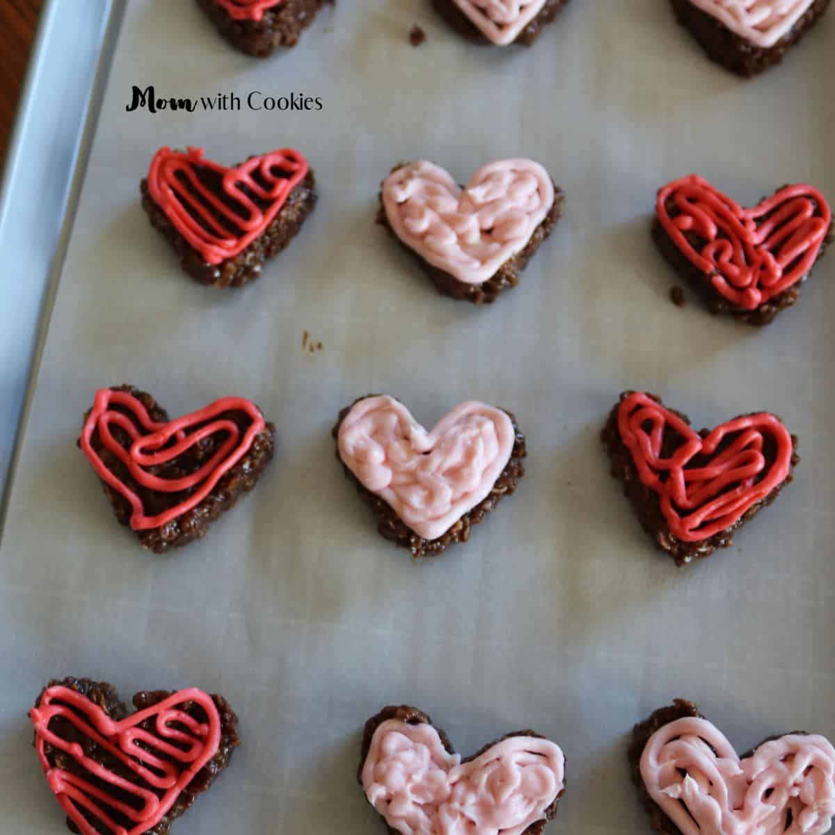no-bake cookie hearts