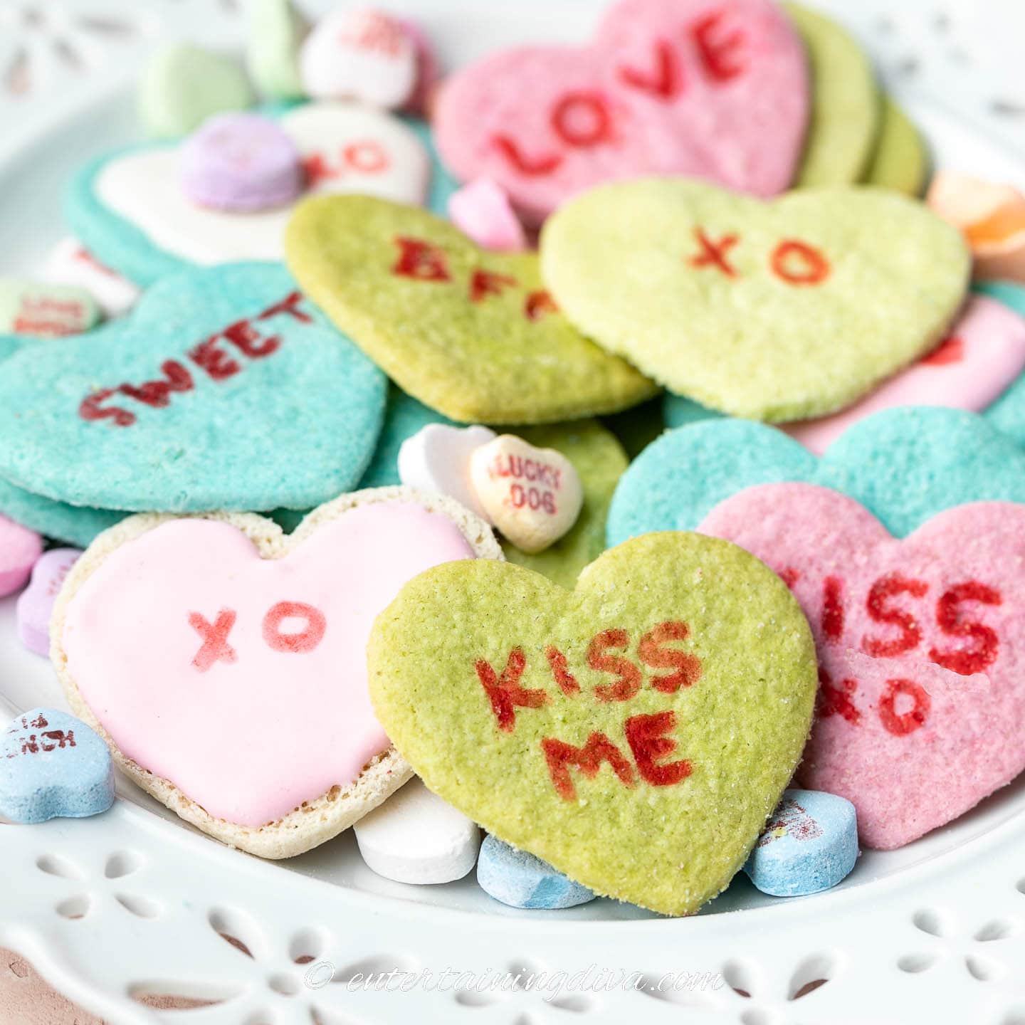conversation heart cookies