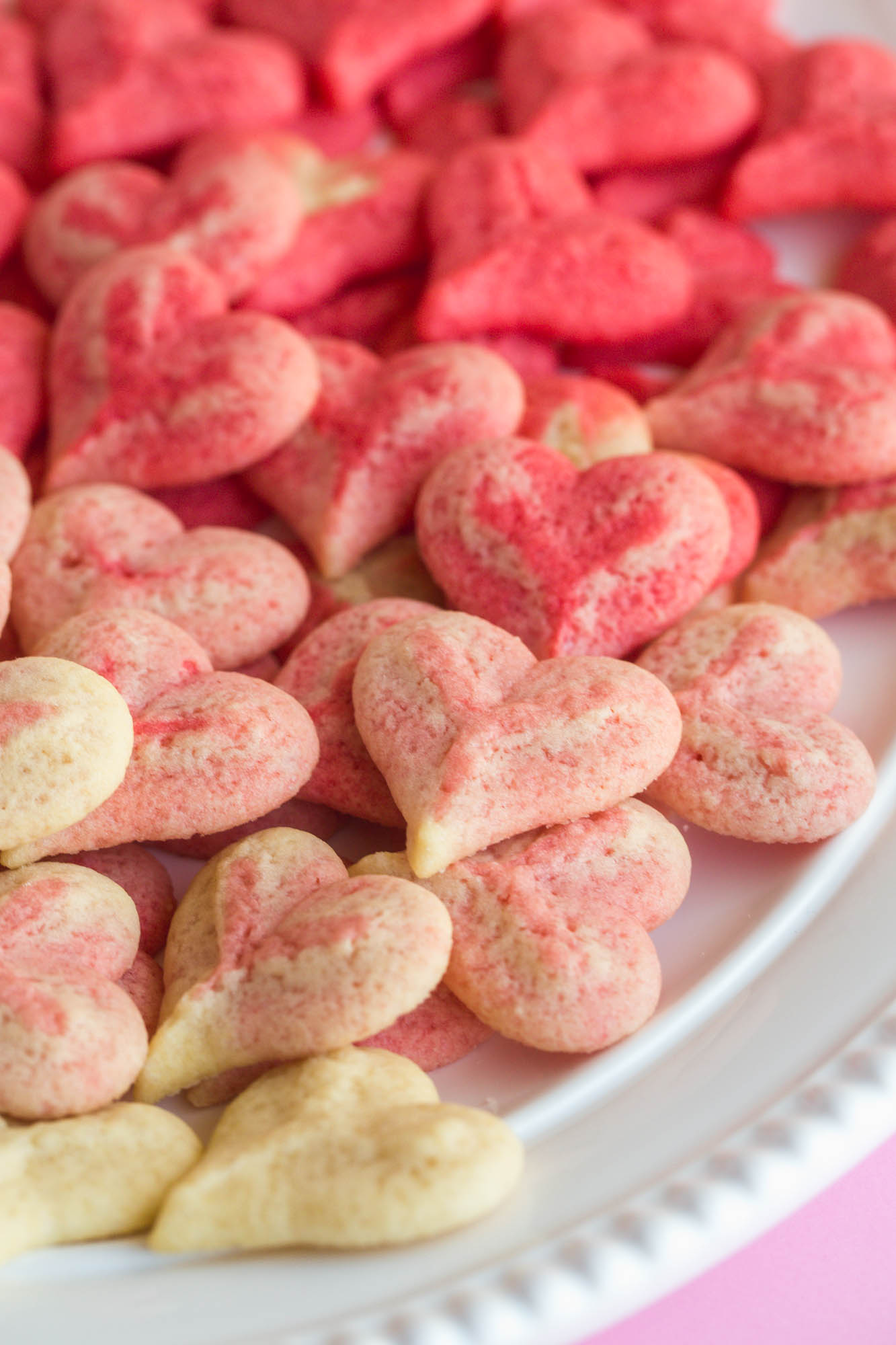 Ombre heart spritz cookies
