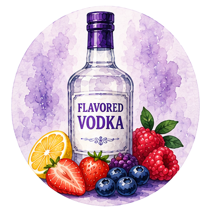 watercolor flavored vodka bottle