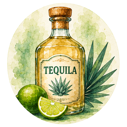 watercolor tequila bottle
