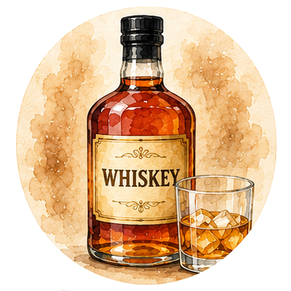 watercolor whiskey bottle