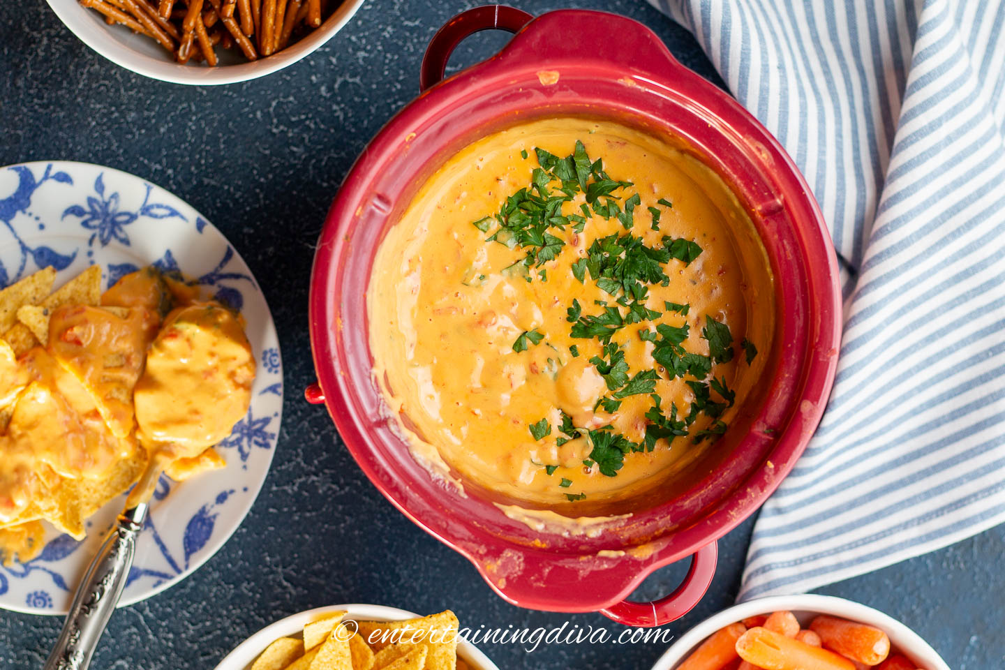 cheese dip appetizer in a crock pot