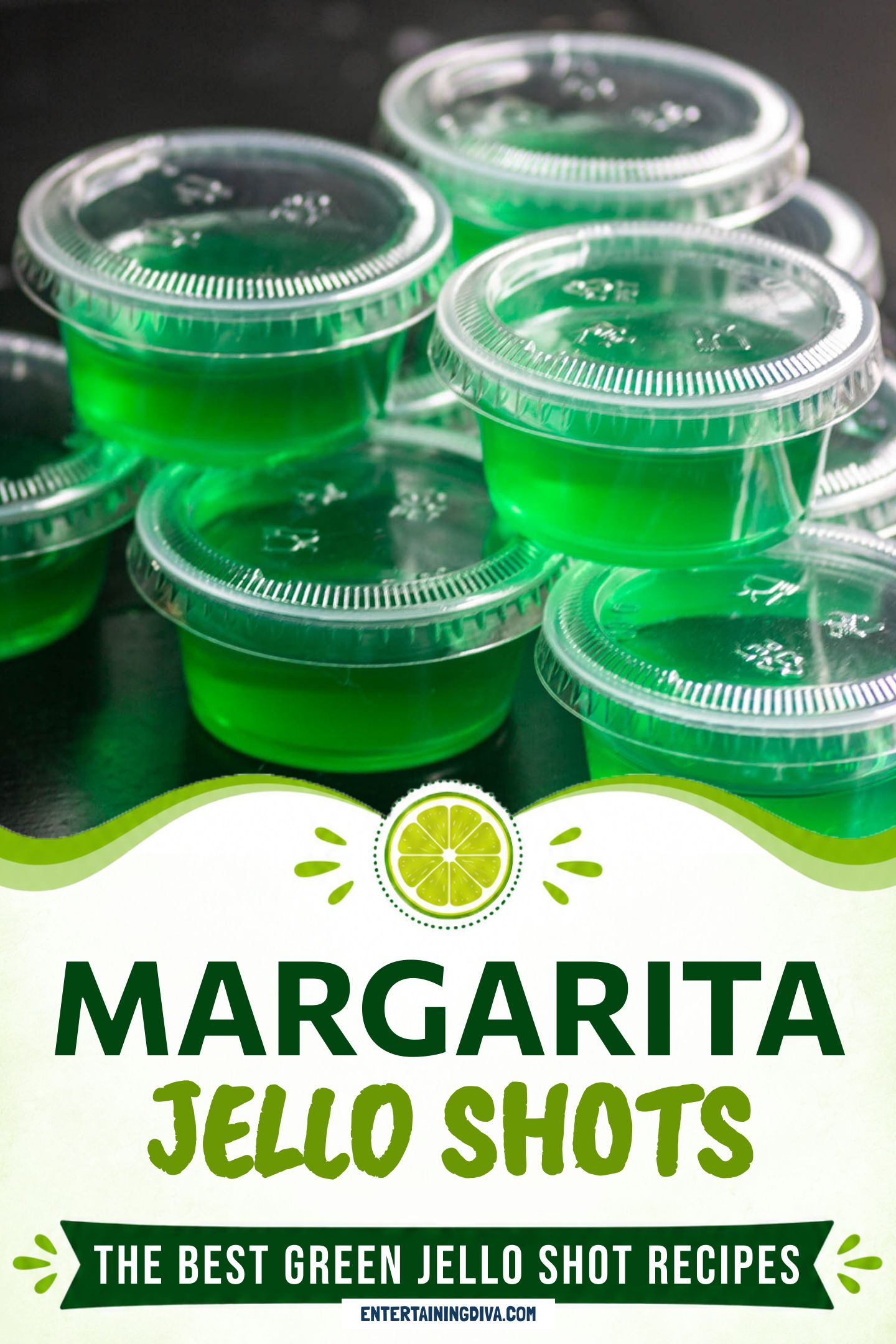A stack of green Margarita Jello shots