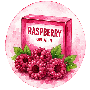 raspberry gelatin box illustration