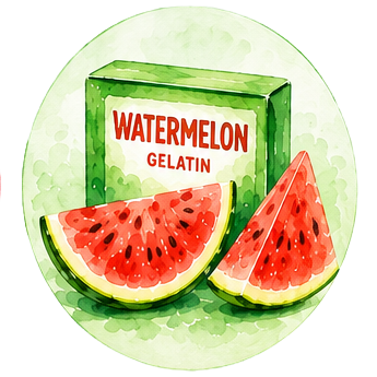 watermelon gelatin box illustration