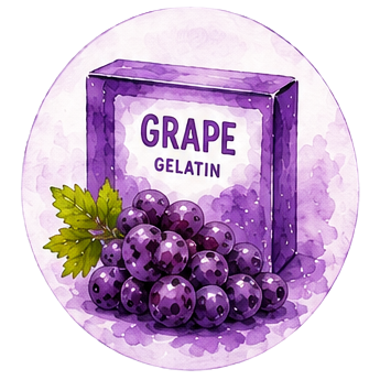 grape gelatin box illustration