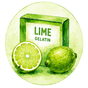 lime gelatin box illustration