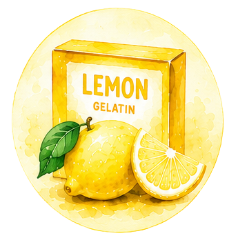 lemon gelatin box illustration