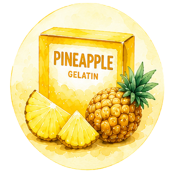 pineapple gelatin box illustration