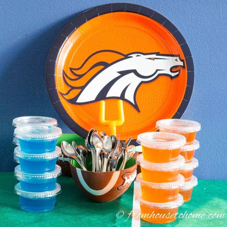blue, green, yellow and orange jello shots