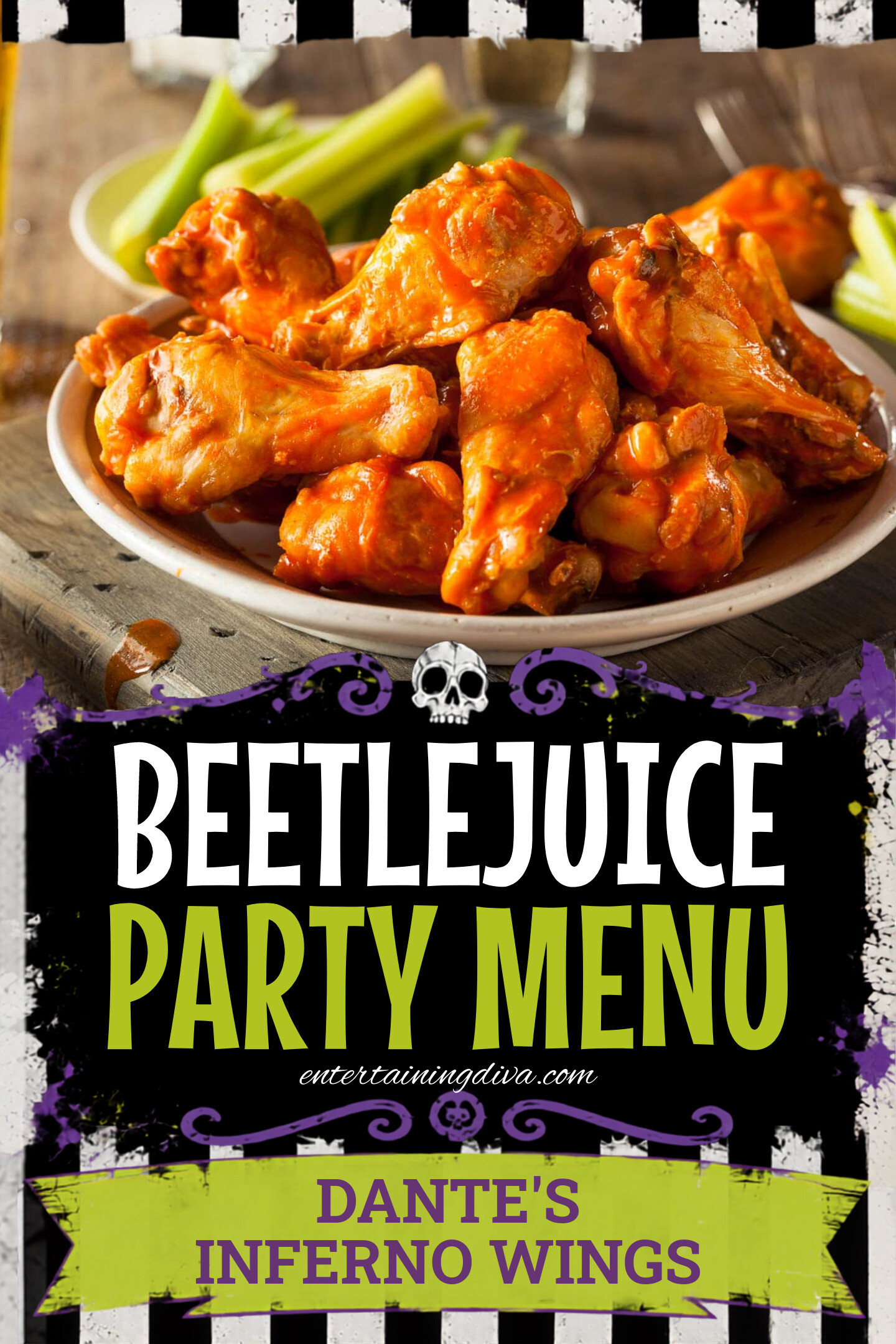 baked buffalo chicken wings on a plate