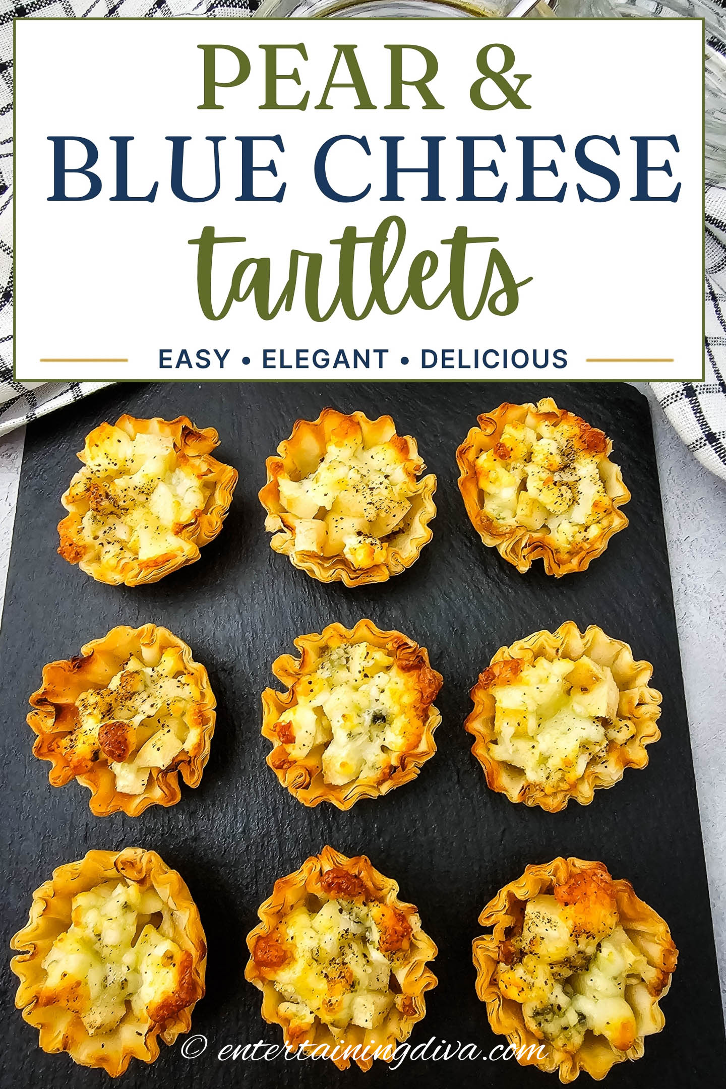 Pear and blue cheese tartlets - easy - elegant - delicious