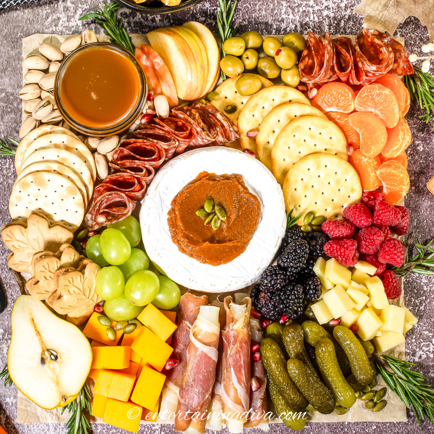 Fall Charcuterie Board With Brie