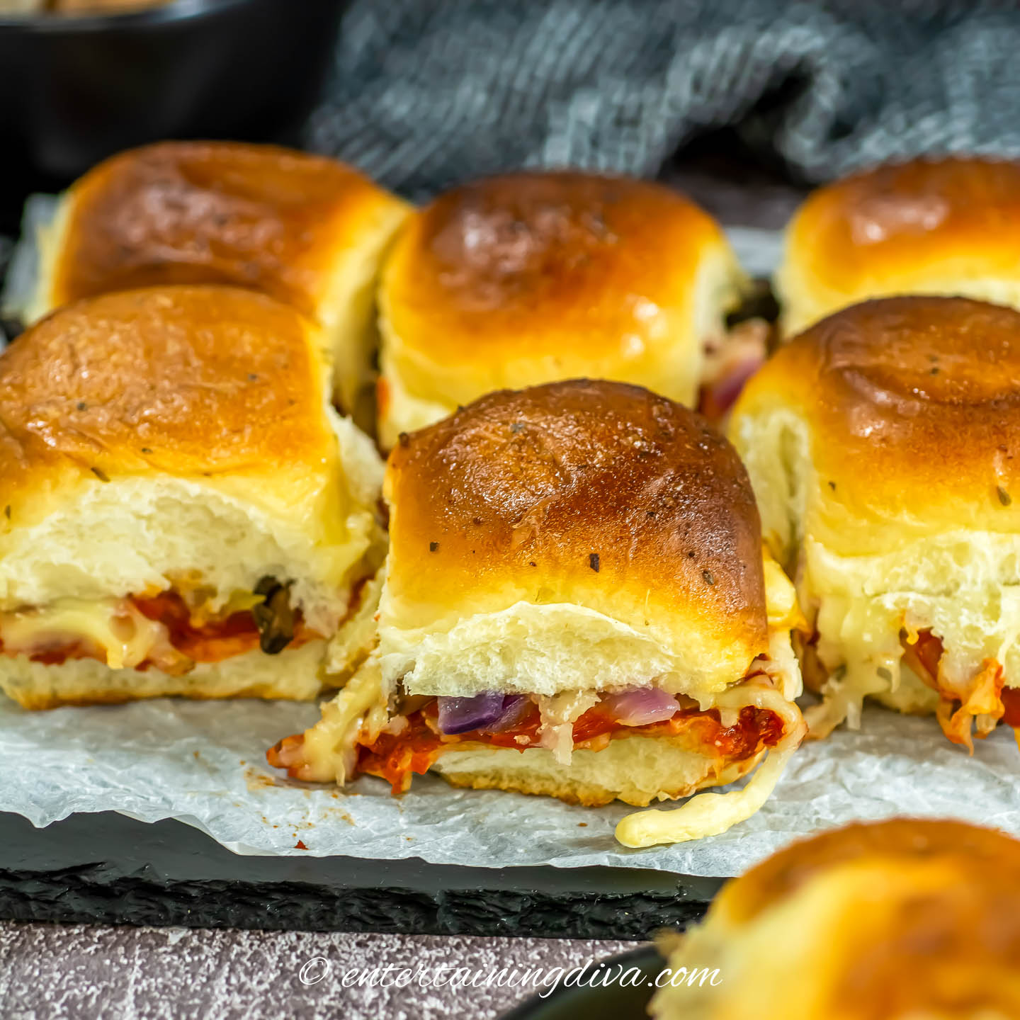 Easy Pepperoni Pizza Sliders With Mushrooms